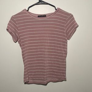 Brandy Melville pink and white striped top size OS